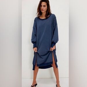 Sold out Free People Navy Camden Sweatshirt Dress- S